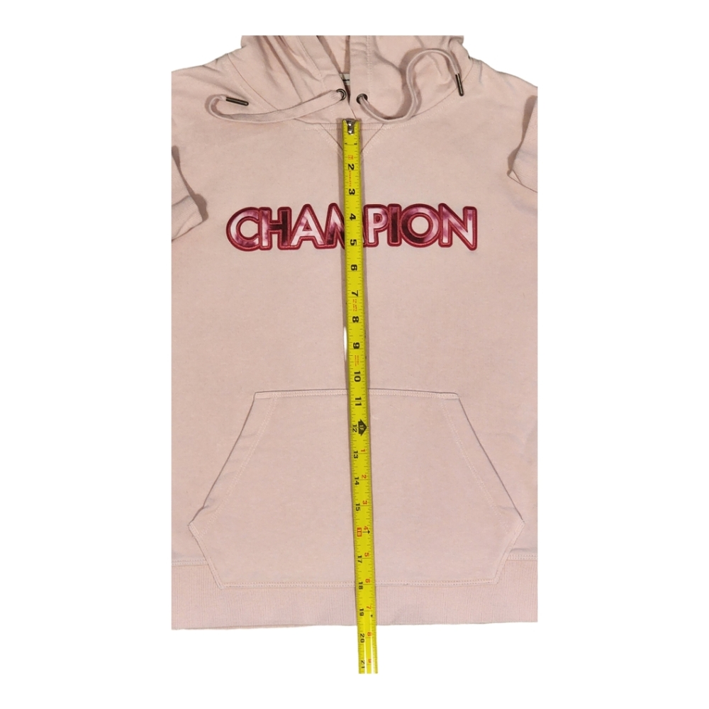 Champion Women's Powerblend Left Chest Hoodie, Pink, Size Medium - Picture 8 of 13